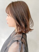 シースルーバング大人可愛いアプリコットオレンジ#206f0629