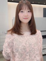 ケーツー あべのキューズモ－ル店(K-two)&nbsp;ミディアム*レイヤーカット*前髪カット*ベージュカラー*顔周り