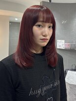 レノ 直江店(RENO)&nbsp;レイヤーカット／ワインレッド