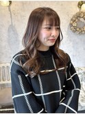 ブリーチなし◎ベージュカラーゆる巻きロング×艶髪