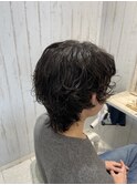 ウルフにパーマ