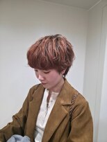 オーマ(OMA)&nbsp;オレンジショートパーマ/@katagishi_00【千葉駅】