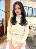 ロングレイヤー＆グレージュカラー