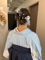ポノ(po_no) パールリボンヘアリボンアレンジ卒業式袴着付けヘアセット