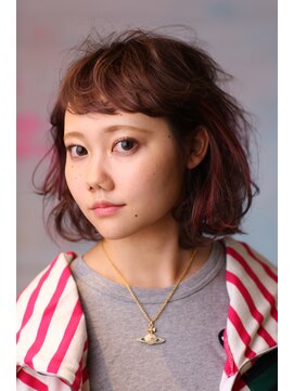 クリコ ヘアーデザイン(CLICQUOT hair design) うぶバング×アクセカラーミディ