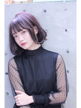 カシュカシュ(cache cache) cache cache★ラベンダーアッシュのクールボブ