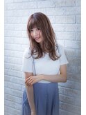 濡れ髪ダークグレージュ透け感ハイライトニュアンスカラー
