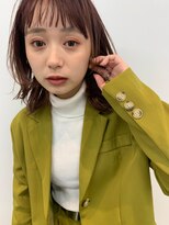 ローウェ 名駅(Louwe)&nbsp;透明感ピンクベージュ切りっぱなしボブ[名駅/名古屋駅前]