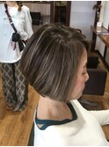 脱白髪染め/白髪ぼかし/ハイライト/ボブ//ショートボブ