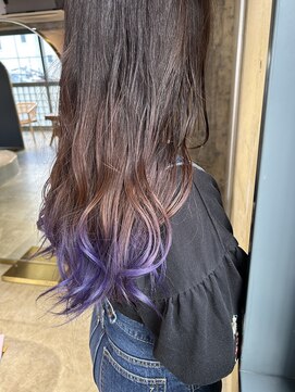 リブロ(liblo) 地毛 × パープル／裾カラー
