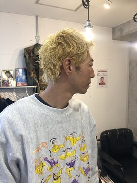 グッドプレイスアンドシング(Good Place&thing) メンズ刈り上げ短髪スパイキーショート金髪ショートウルフ