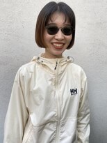 フェンヘアーアイス 中目黒(Fen.hair ici)&nbsp;シースルーバングマチルダボブ酸性ストレートワンカールボブ