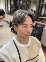 リバレッジ 広尾(Leverage) 海外センターパートハイライトメンズヘア:Yuki Onoue