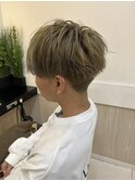 メンズマッシュ刈り上げツーブロックダブルカラーブリーチ
