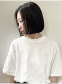 ショートボブ/ウエットヘア/オリーブベージュ/レイヤーカット/a