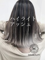 マックスビューティーギンザ(MAXBEAUTY GINZA) ☆外国人風外ハネハイライトアッシュセミロング☆銀座/東京駅