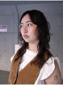 柔らかブラウンウルフカット