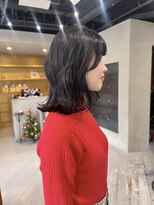ヘアー アイス ルーチェ(HAIR ICI LUCE) ボブ切りっぱなしボブダークシルバー地毛カラー/中西