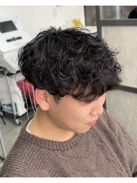 スイッチ(men's SWITCH) シャドウ無造作パーマ刈り上げショートツーブロックマッシュ