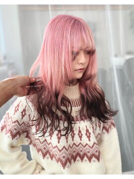 ナナ(NANA) ピンク/ブラウン/ブラック/グラデーションカラー/ブリーチ