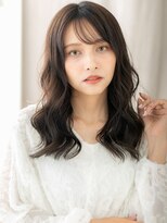 カバーヘア ブリス 川口(COVER HAIR bliss)&nbsp;韓国風巻きウェーブパーマ黒髪フェミニンロングY川口30代40代