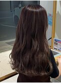 ロングヘア顔周りレイヤーカットダブルカラーハイライトカラー
