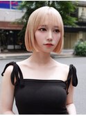 色で魅せるハイトーンボブ_F0900