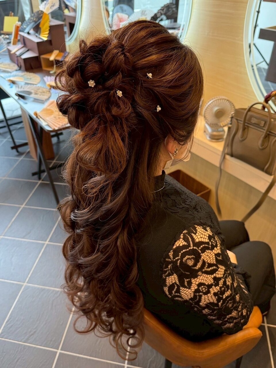ヘアセットサロンfirst】ふわふわお団子ハーフアップ：L259769534