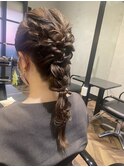 結婚式アレンジ編みおろし