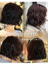 【haru】ボブ×パーマでつくる、抜け感へア☆”《ボブ/パーマ/白髪ぼかし/大日/大日駅》