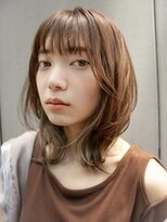 ヘアーロギア 栄店(hair LOGiA) 前髪 ピンクベージュ インナーグレージュウルフ