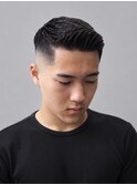 七三分けフェード刈り上げメンズショート