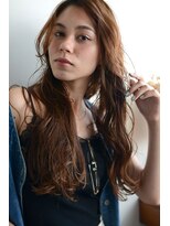 ミラバイグリーン(Mira by green)&nbsp;ヴェールウェーブ　X nudy グレージュ　フェザーロング#1