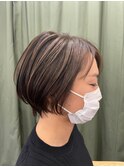 大人3Dハイライトカラー×ショートボブ