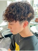 波巻きパーマメンズパーマメンズヘアツーブロックツイストパーマ