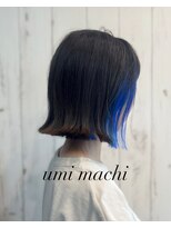 ウミマチ(umi machi)&nbsp;umi machi 切りっぱbob インナーブルー　2023/7/1