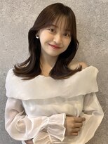 アース 三軒茶屋店(HAIR&MAKE EARTH) 三軒茶屋_レディース_セミロング_コテ巻き_韓国巻き_パーマ_小顔