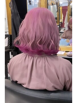 ヘアスタジオ アルス 御池店(hair Studio A.R.S) ボブ裾カラーピンクモテカラー10代20代kawaiiカラー