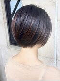 くびレイヤーエモージュグレージュクール透明感白髪染白髪ぼかし