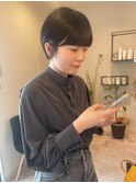 大人可愛い丸みショートボブ丸みボブ前髪あり20代30代40代