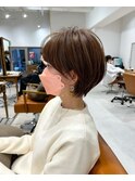 大人ショートボブ丸みショートカットマッシュショート/北千住