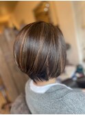 40代50代ボブ×アッシュカラー白髪ぼかし！メッシュを！