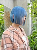 【GEEKS渋谷】ハイトーン/透明感/初ブリーチ/ブルー/春夏カラー/
