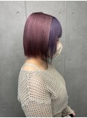 フェイスフレーミング/ラベンダー/ピンク/切りっぱなしボブ