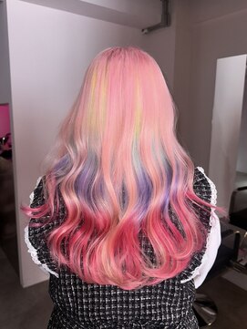 ダズリングディア(Dazzling Deer) レインボーカラー/インナーデザイン/ペールピンク/ロング