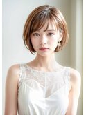 ミニボブ×ミルクティーベージュ