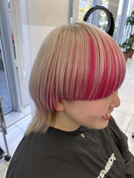 トニーアンドガイ 青山店(TONI & GUY) シルキーベージュ×ベビーピンク×マッシュウルフ