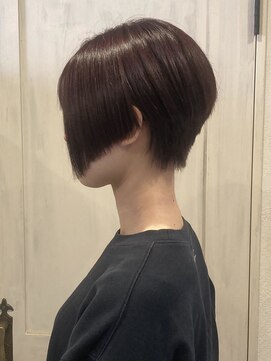 ヘアーリゾートガーデン 南林間店(Hair Resort Garden) 前下がりボブ/ココアベージュ×ボルドーのインナーカラー