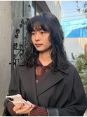 ウェーブパーマミディアムヘア白金台目黒