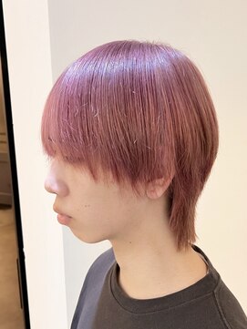 エフィールリアモ(afeel riamo) ブリーチ2回カラーピンクベージュカラー